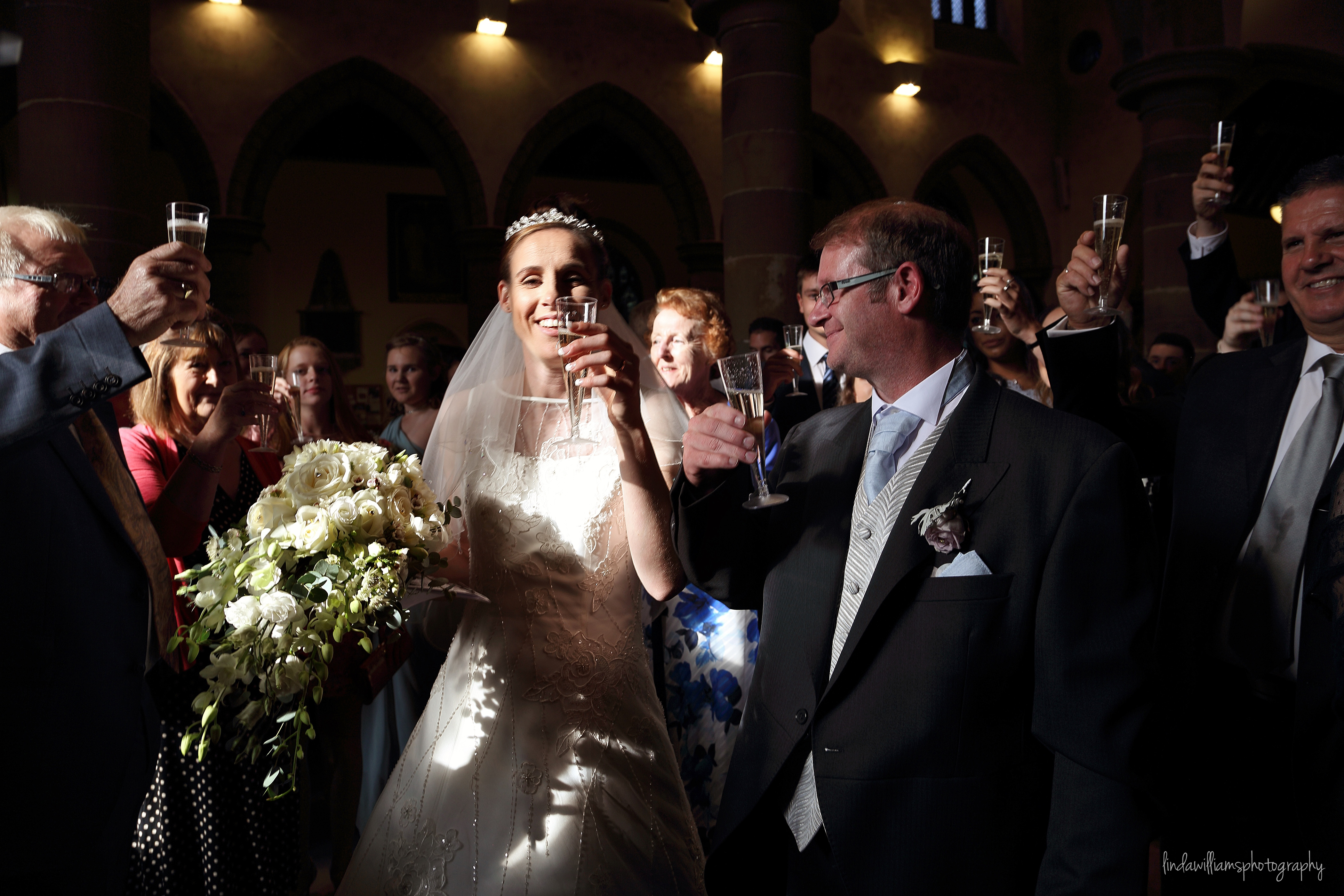 Bride and Groom toasting