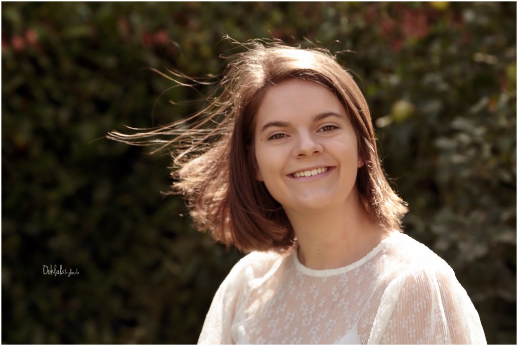 portrait of young girl with breeze in her hair