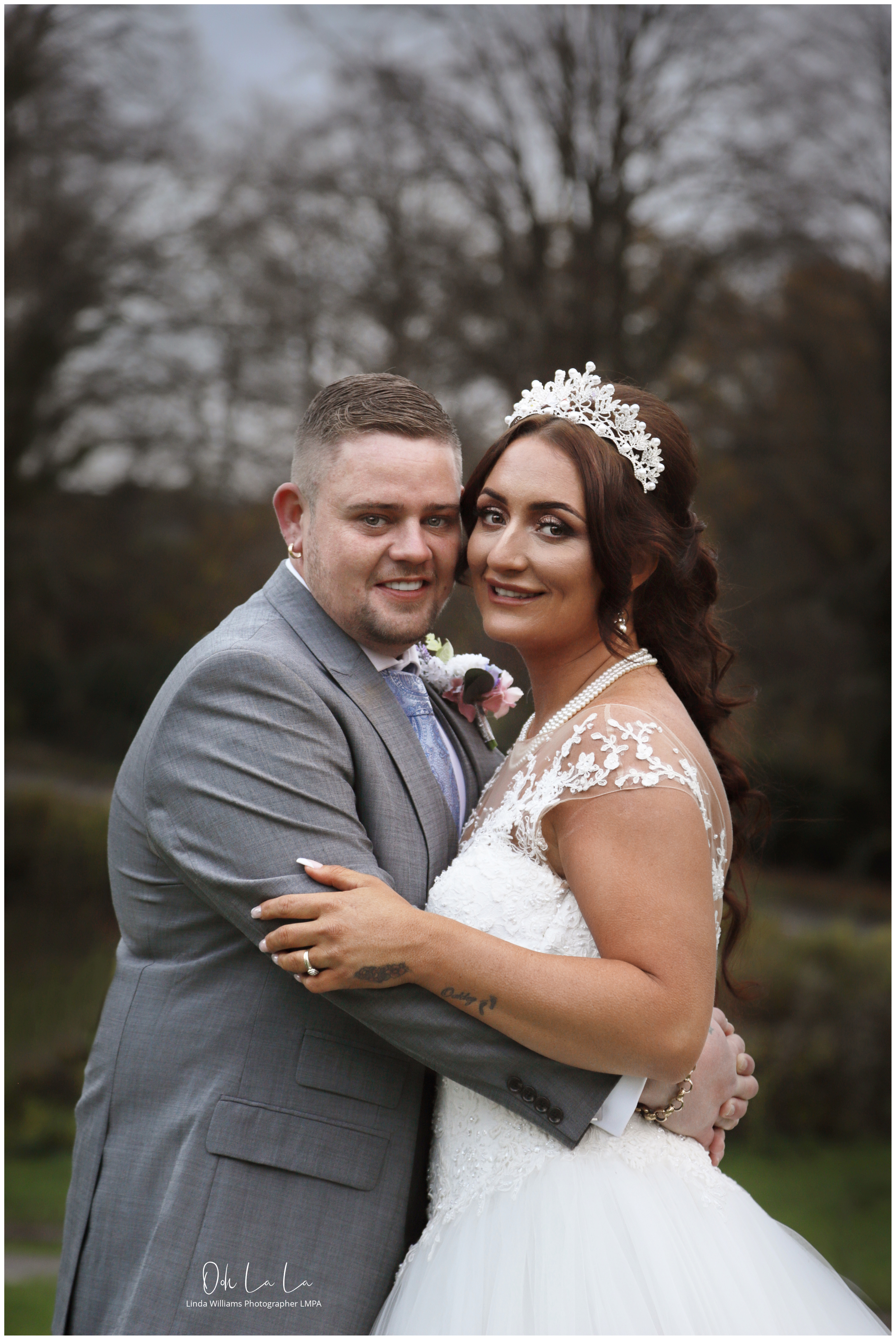 bride and groom just married at the rock and fountain in penhow