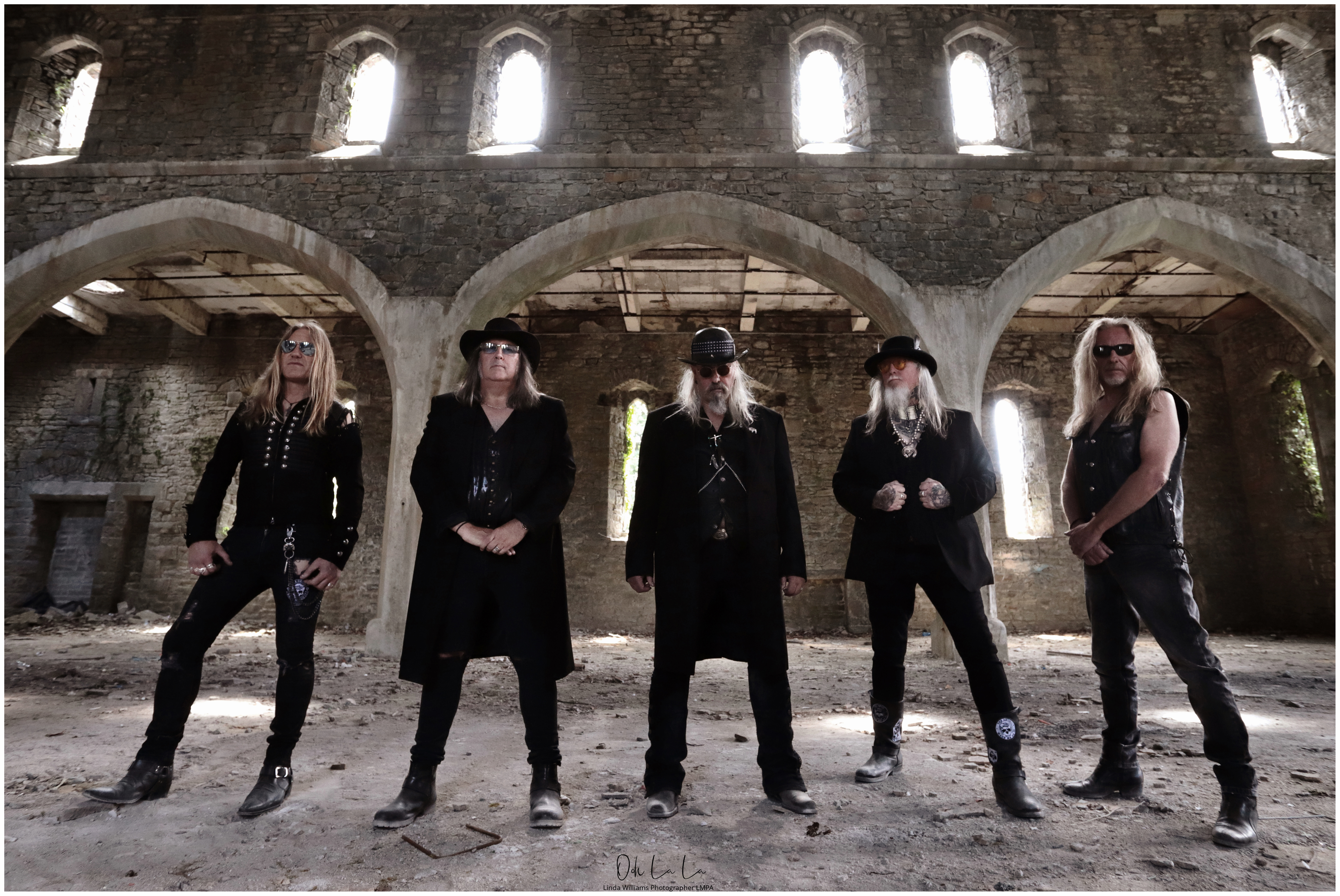 southern rock band in a derelict church