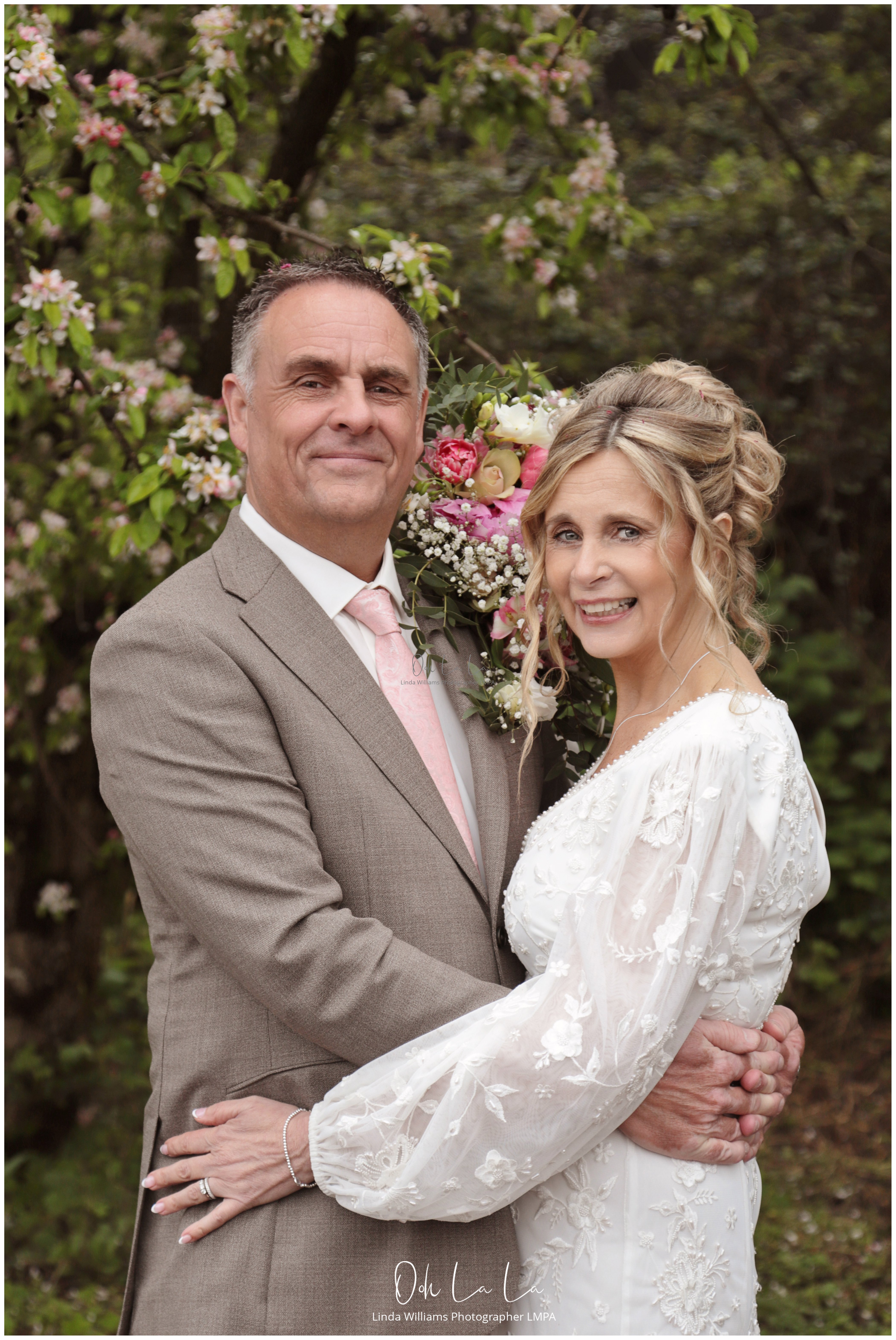 happy bride and groom