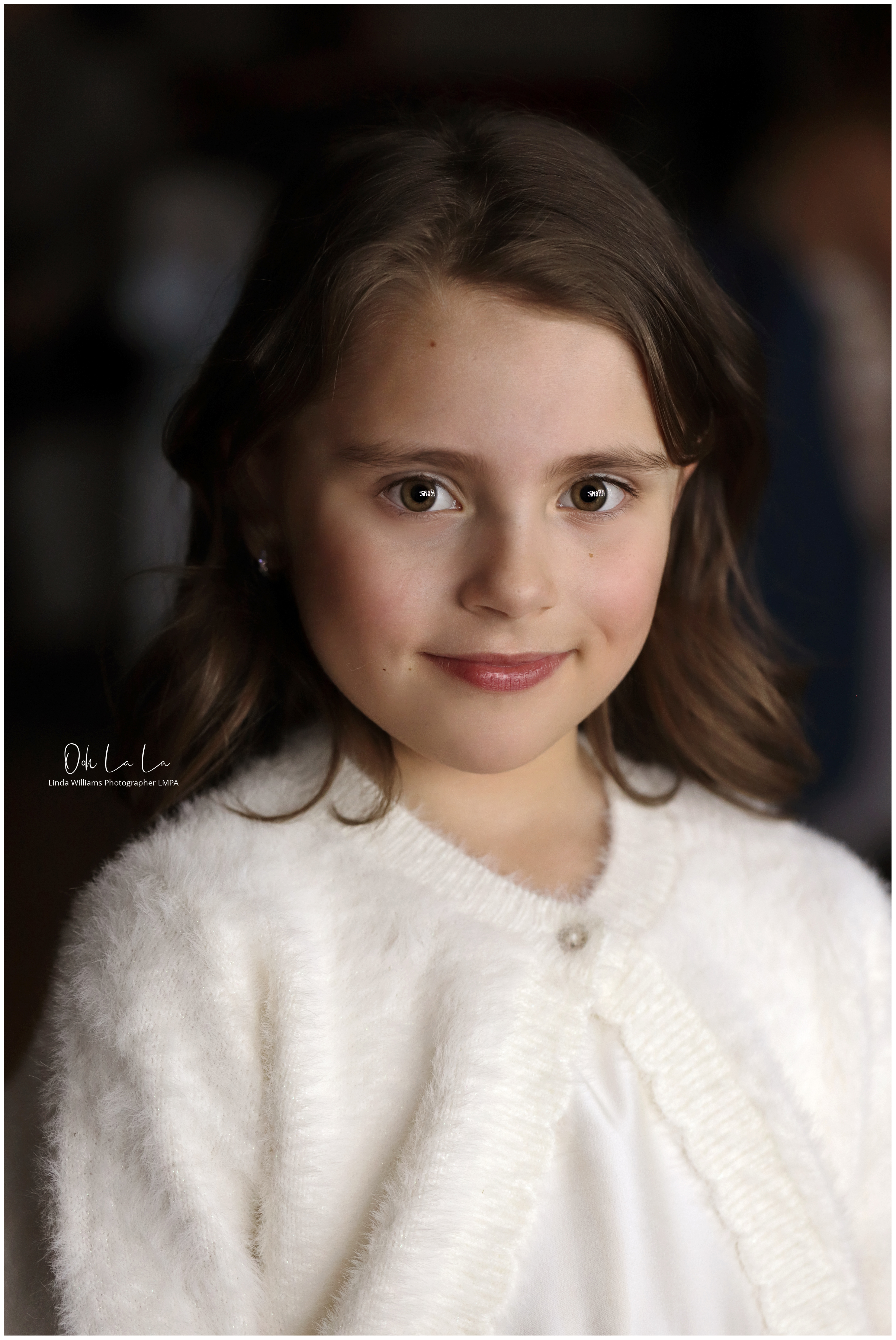 little bridesmaid in soft white cardigan