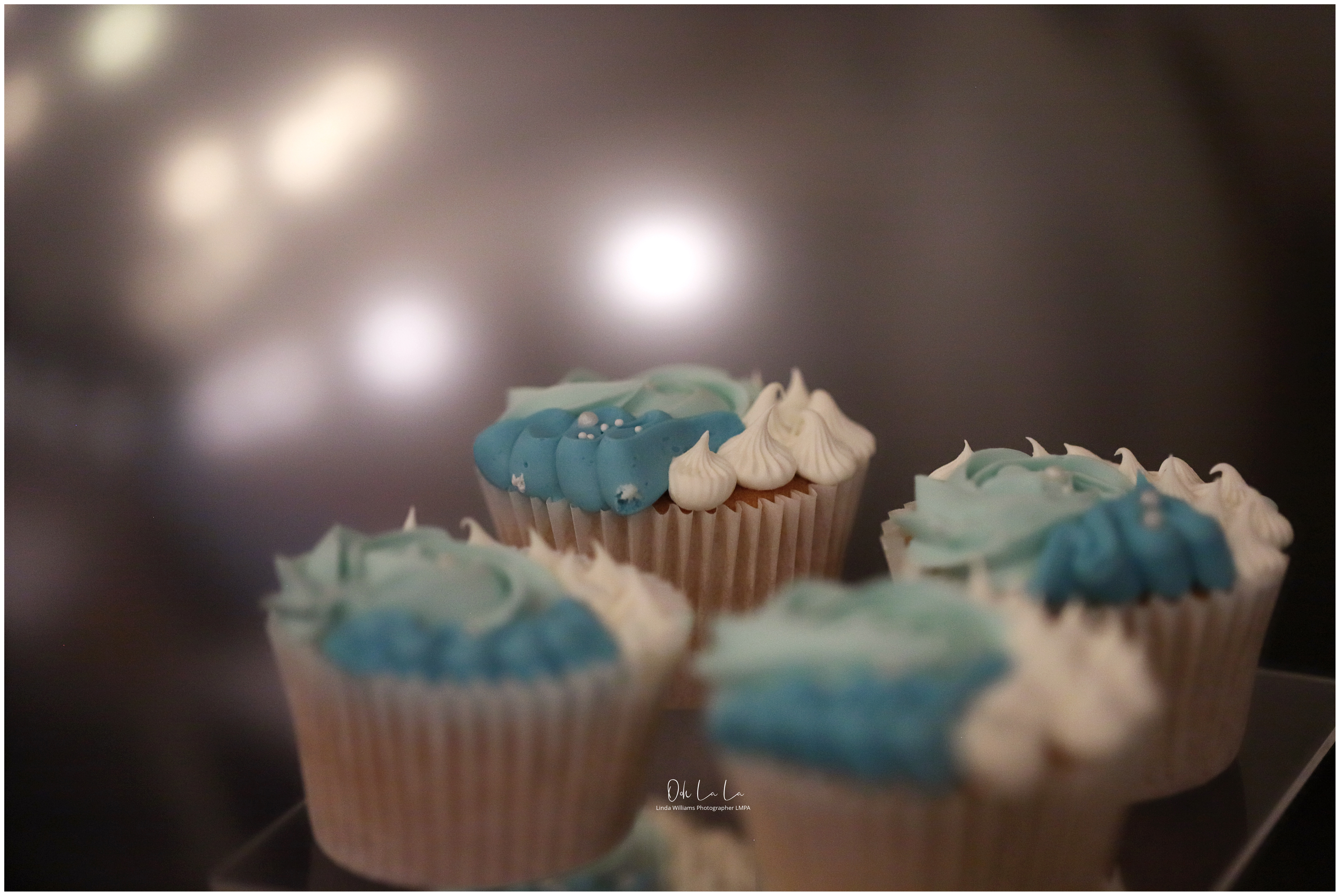 wedding cupcakes and fairy lights