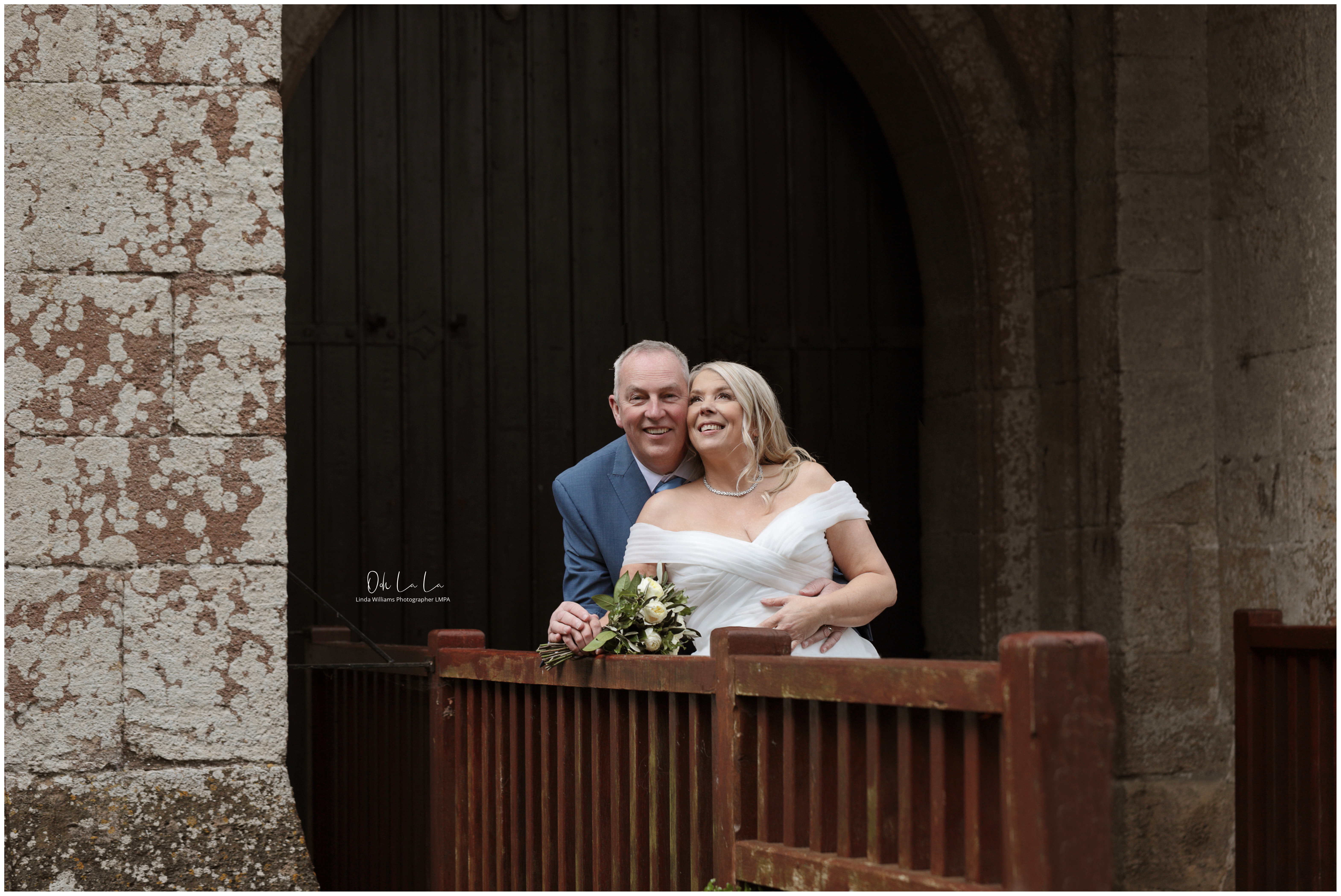 Bride and groom at Caldciot Castle