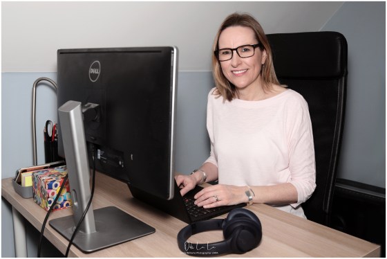 lady working at her computer for commercial business shoot